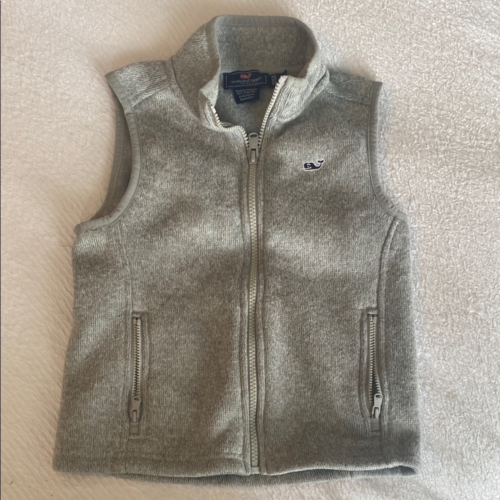 Boys Gray Vineyard Vines Fleece Vest